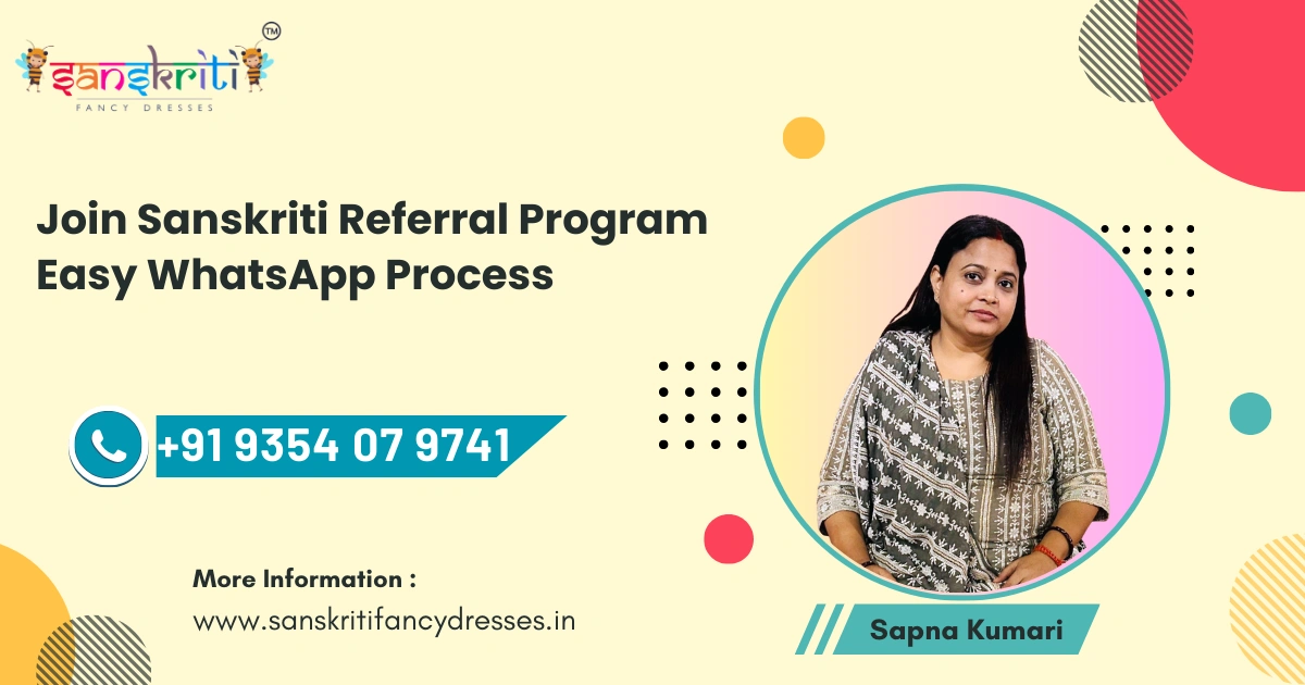 how to join Sanskriti Fancy Dresses referral program WhatsApp process