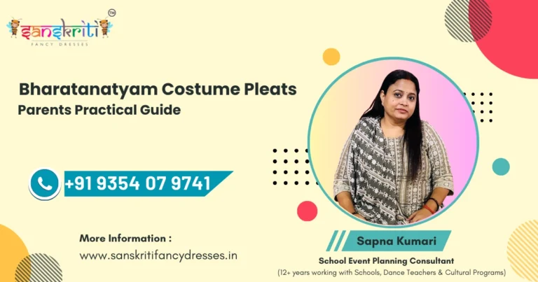 Bharatanatyam costume pleats role explained for parents and teachers